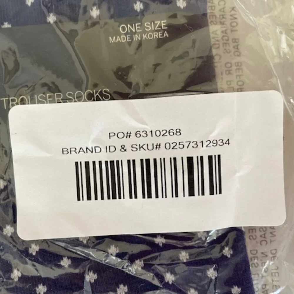 TALBOTS Dulce Stripe Dot Trouser Socks Blue White Polka Dot Woman 9-11